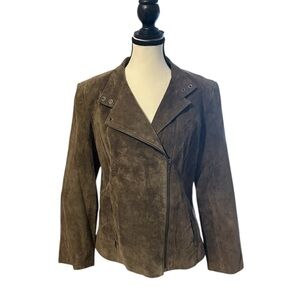 Alfani Suede Brown Leather Jacket